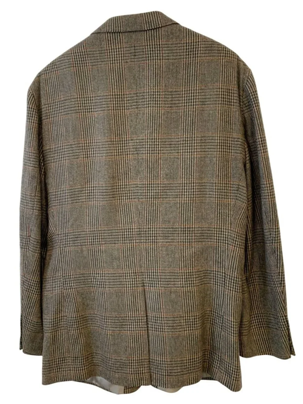 Banana Republic 46R Wool Blazer Brown Glen Plaid Sport Coat Old Money